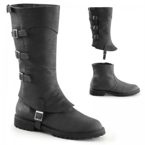 Botas Hasta La Rodilla Pleaser Gotham-105 Vegan Leather Hombre Negros | MEXICO IPSKLU