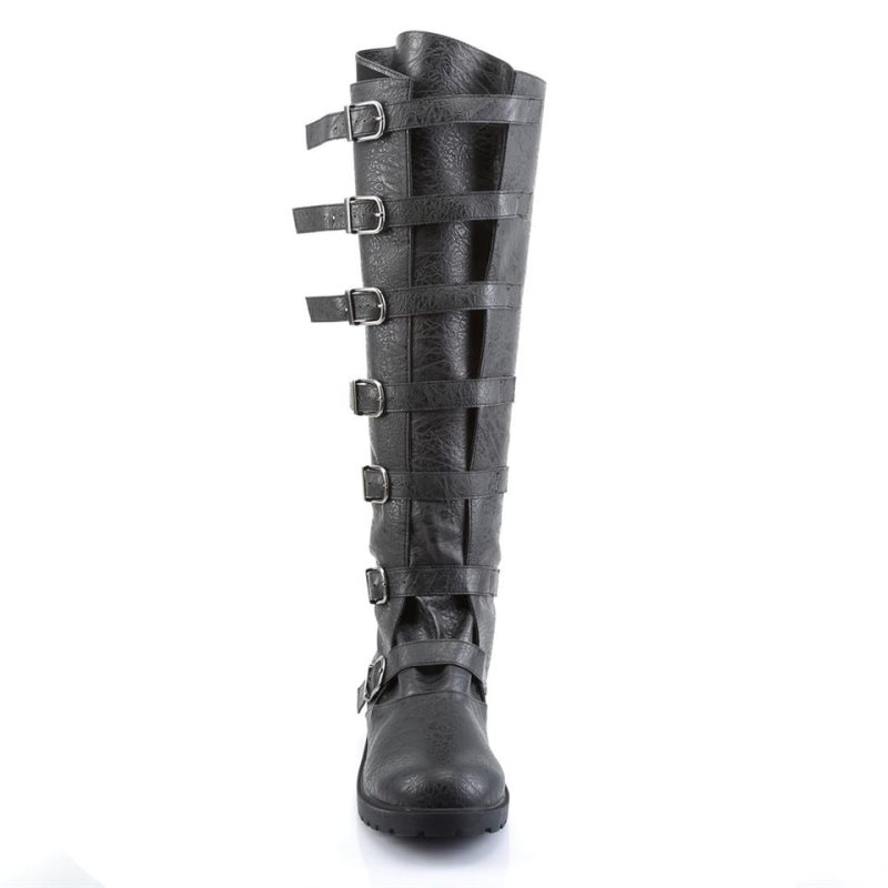 Botas Hasta La Rodilla Pleaser Gotham-110 Vegan Leather Hombre Negros | MEXICO PQCGRAL