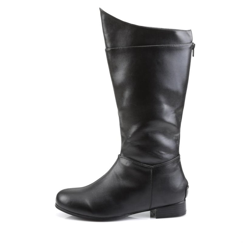 Botas Hasta La Rodilla Pleaser Hero-100 Vegan Leather Hombre Negros | MEXICO BPKHANC