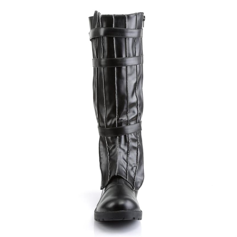 Botas Hasta La Rodilla Pleaser Walker-130 Vegan Leather Hombre Negros | MEXICO DOKVIW