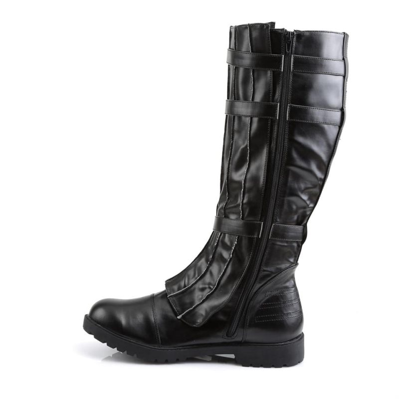 Botas Hasta La Rodilla Pleaser Walker-130 Vegan Leather Hombre Negros | MEXICO DOKVIW