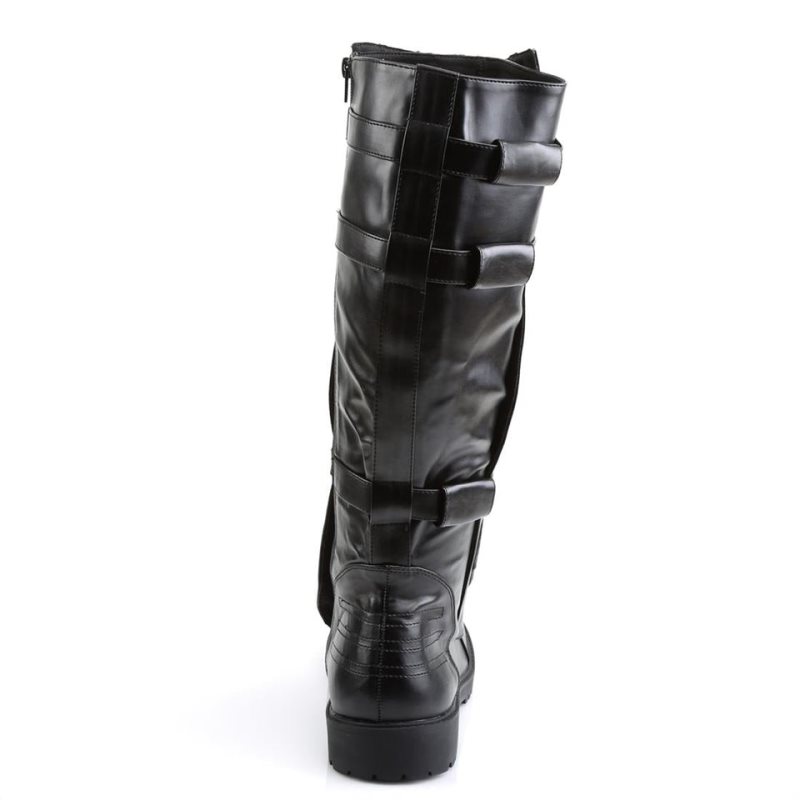 Botas Hasta La Rodilla Pleaser Walker-130 Vegan Leather Hombre Negros | MEXICO DOKVIW